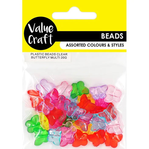Plastic Bright Colours Butterfly Shape Beads